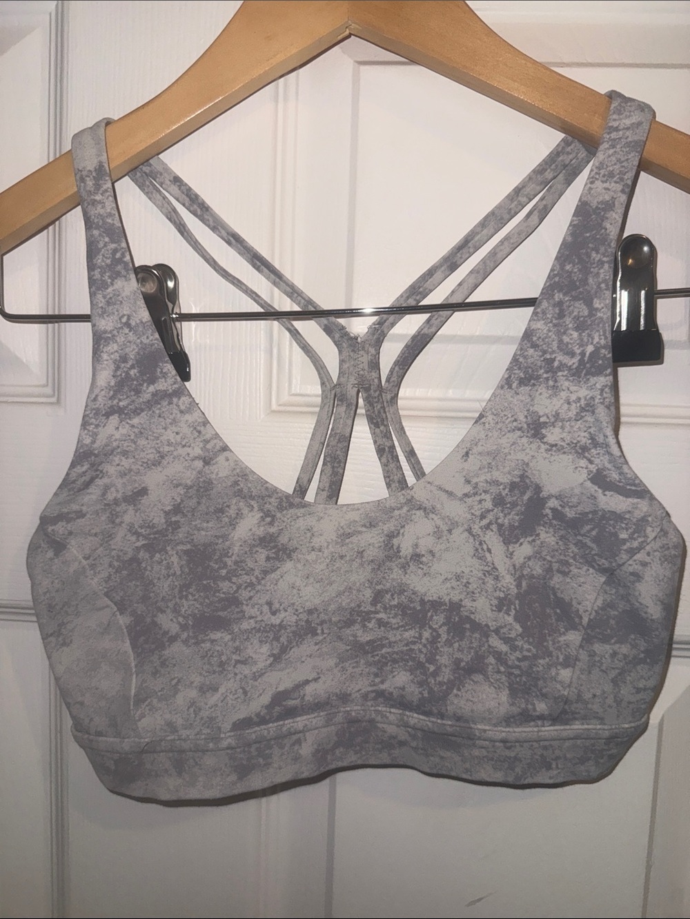 Lululemon Gray Marble Strappy Sports Bra - Women